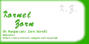 kornel zorn business card